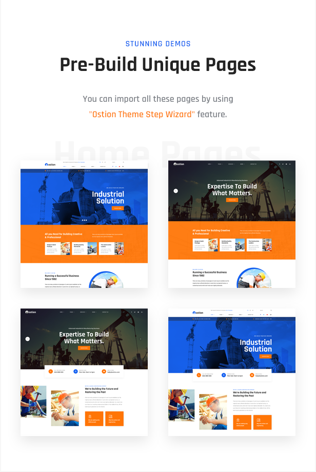 Ostion - Construction & Industry Building Company WordPress Theme